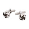 Rhodium Pearl Plated Knot Cufflinks