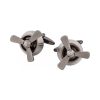 Burnished Rhodium Plated Propellor Cufflinks