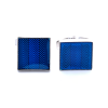 Rhodium Plated Blue Enamel Herringbone Pattern Square Cufflinks