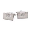 Brushed Rhodium & Crystal Cufflinks