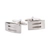 Brushed Rhodium Plated Cufflinks