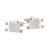 Brushed Rhodium & Gold Screw Plated Cufflinks