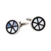 Mop & Onyx Patterned Round Cufflinks