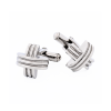 Polished Stainless Steel Ribbed Cross Cufflinks