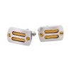 Brushed Stainless Steel & Ion Plated Gold Cable & Screws Cufflinks