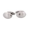 Brushed Stainless Steel Oval Cufflinks