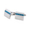 Stainless Steel & Ice Blue Fibreglass Cufflinks