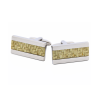Stainless Steel and Yellow Fibreglass Cufflinks