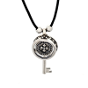 Alloy Coin & Key Pendant on Rubber Chain