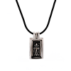 Alloy Locket Style Pendant with Heraldic Cross Pattern on Rubber Chain