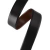 Black & Chocolate Plain Spanish Leather Reversible Belt Strap