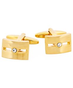 Gold Plated & Single Crystal Cufflinks