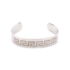 Brushed Stainless Steel Bangle & Cuff - Etched Greek Key Pattern