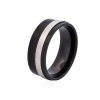 Polished Ion Plated Black and Brushed Stainless Steel Ring