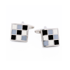 Black & Grey & White Enamel Cufflinks