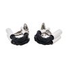 Black Leather & Rhodium Wraparound Cufflinks