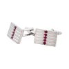 Brushed Rhodium Plated & Amethyst Crystal Cufflinks