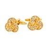 Gold Plated Crystal Knot Cufflinks