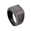 Antique Ion Plated Gun Metal Stainless Steel Signet Ring
