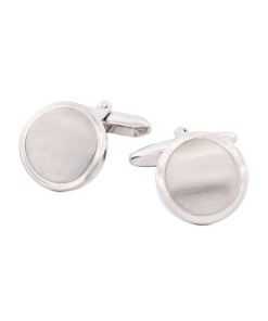 Rhodium Plated Polished Trim Cufflinks