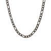 Ion Plated Black Stainless Steel Figaro Neck Chain - 61cm