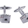 Rhodium & Deck Of Cards Cufflinks