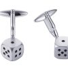 Rhodium Plated Dice Cufflinks