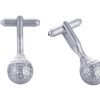 Rhodium Plated Golf Ball Cufflinks
