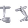 Rhodium Plated Wine Glass & Bottle Cufflinks