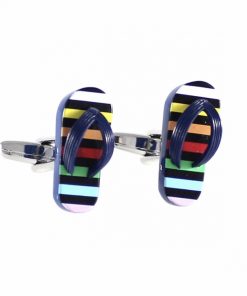 Multi Coloured Thong Cufflinks
