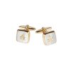 Gold Plated & Pearl Masonic Cufflinks