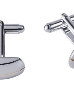 Polished Rhodium with Gold Centre Cufflinks
