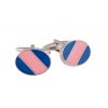 Blue & Pink Striped Enamel Cufflinks