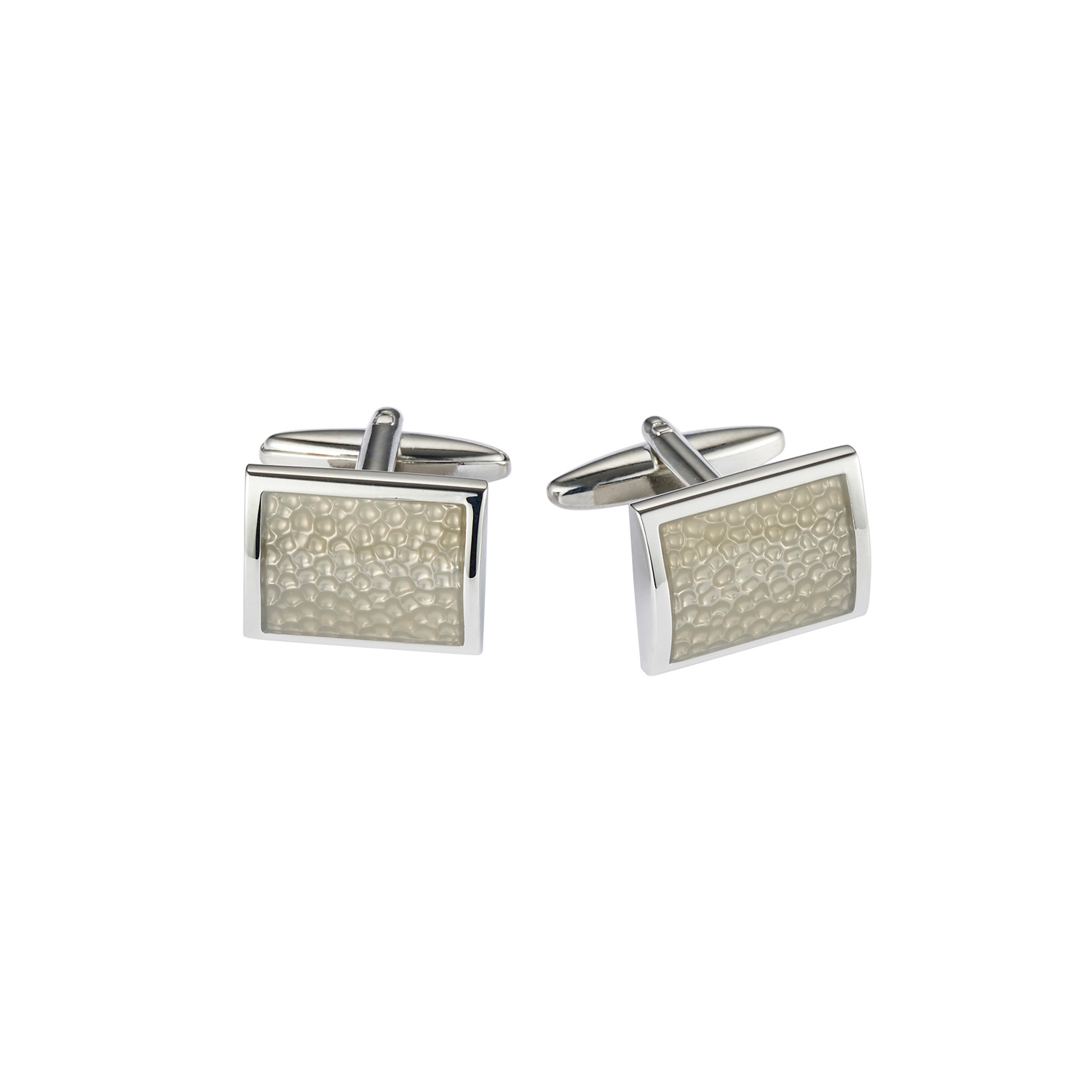 Ivory Bubble Patterned Enamel Cufflinks