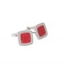 Red Enamel Square Cufflinks