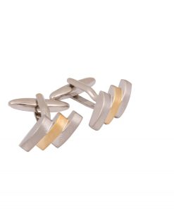 Brushed Rhodium & Brushed Gold Plated Cufflinks