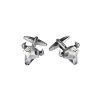 Burnish Antique Silver Plated Bulls Head Cufflinks