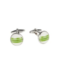 White & Green Ball Cat’s Eye Cufflinks