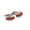 Red Oval Striped Cat’s Eye Cufflinks
