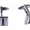 Black & White Striped Cat’s Eye Cufflinks
