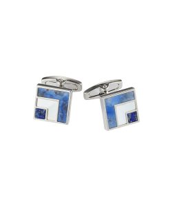 Mop & Lapis & River Shell Square Cufflinks