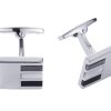 Polished Rhodium Square with Hematite & Mother Of Pearl & Onyx Cufflinks