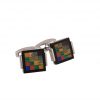 Rhodium Plated Onyx & Tiger Eye & Unakite & Green Aventurine & Red Agate Cufflinks
