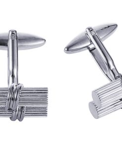 Rhodium & Gun Metal Plated Scroll Cufflinks