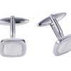 Rhodium plated /MOP Cushion shape Cufflinks