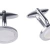 Rhodium & Mop Oval Cufflinks