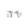 Brushed & Polished Rhodium Plated Half Striped Cufflinks