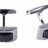 Stainless SteelIon Plated Black Patterned Cufflinks