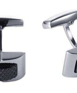 Stainless SteelIon Plated Black Patterned Cufflinks