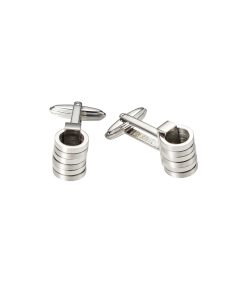 Brushed & Polished Stainless Steel Loose Rings Cufflinks